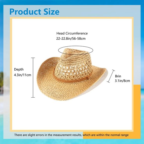 6519 Women\'s Western Straw Cowboy Hats Men\'s Straw Cowgirl Hat Wide main image 5